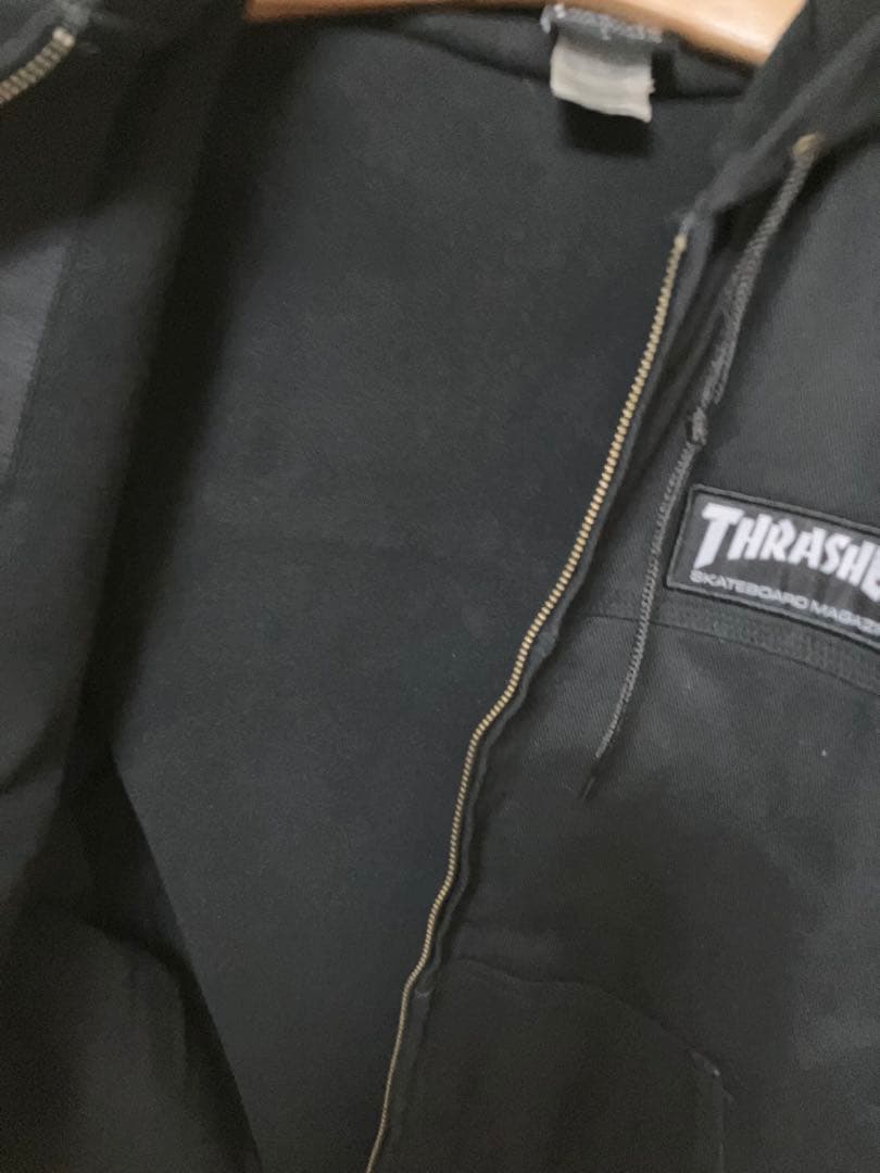 Thrasher ブラック フルジップフード付きジャケット Mサイズ