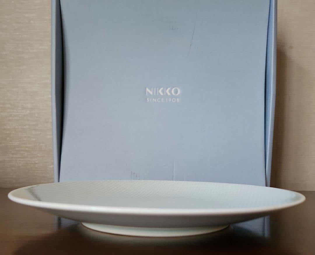 NIKKOチェック模様の皿 大中小3枚セット