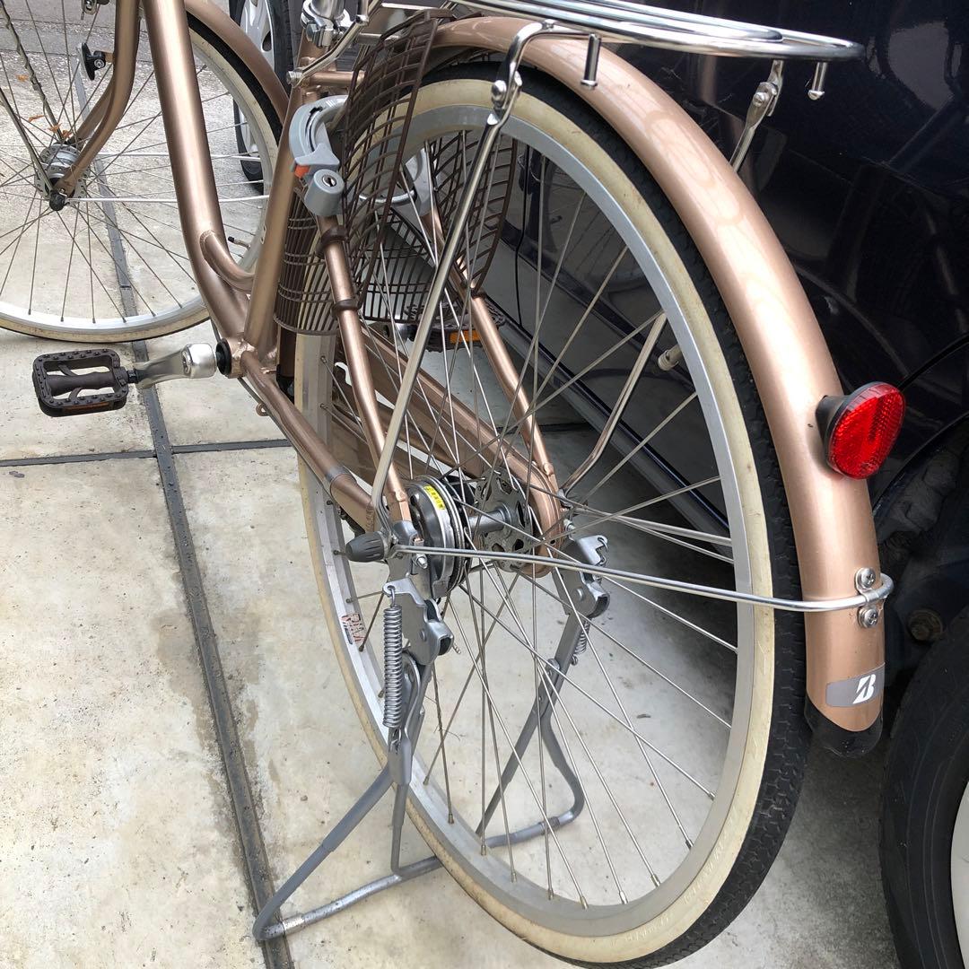 【美品 三島市直接可】ピンク色 前面バスケット付き