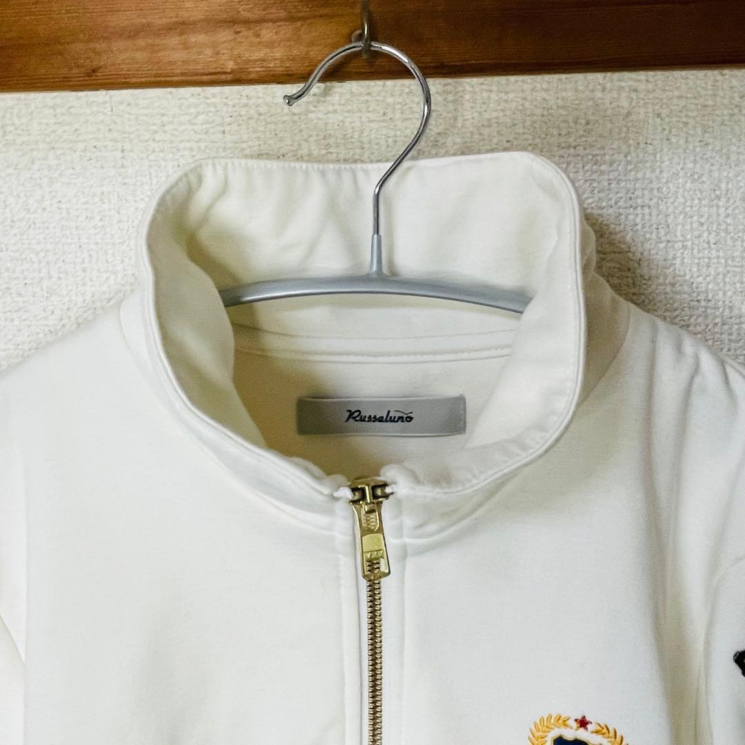 ラッセルノ　ジャケット　スウェット　ゴルフウェア　ワッペン　白　サイズ1(M)