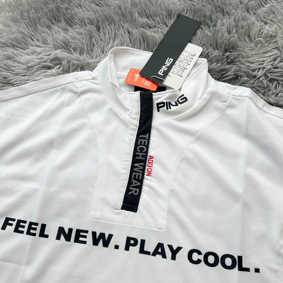 新品 PING ピン　セットアップ　半袖シャツ　ハーフジップ　パンツ　Mサイズ