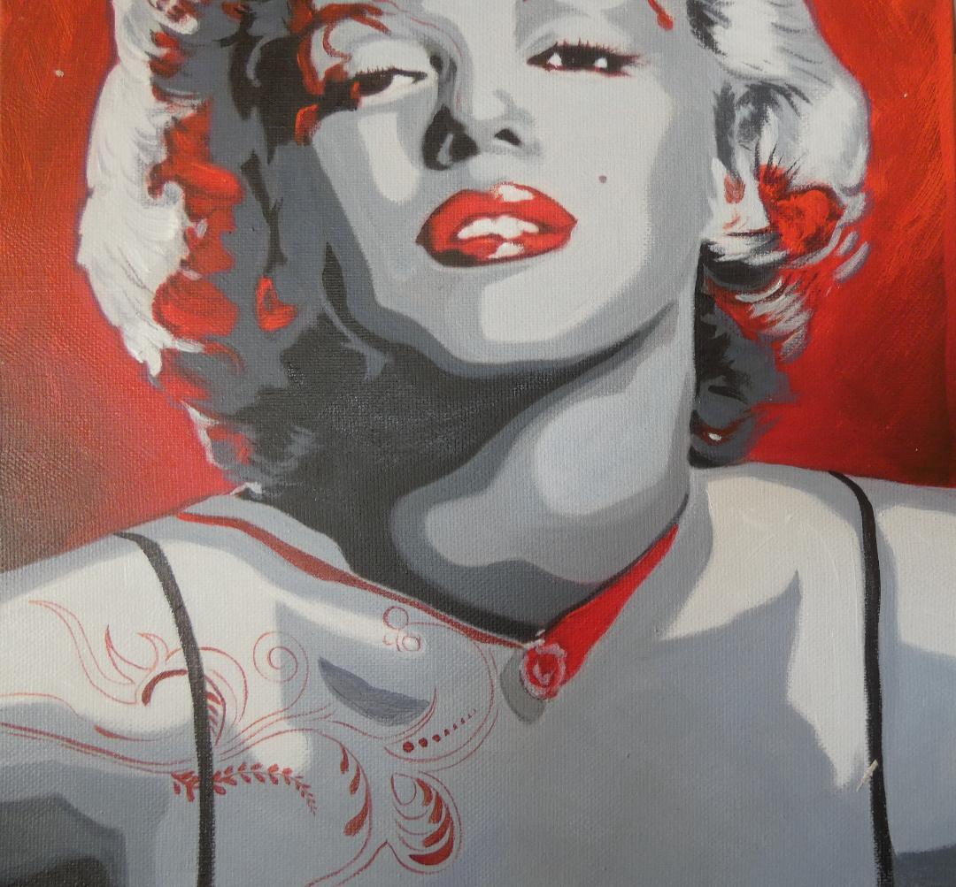 NEO、油絵アンディ・ウォーホル【Marilyn 】手描き 額付き F6
