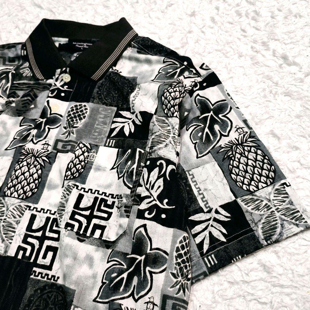 Munsingwear 総柄 ポロシャツ アロハ ボタニカル柄 日本製 L