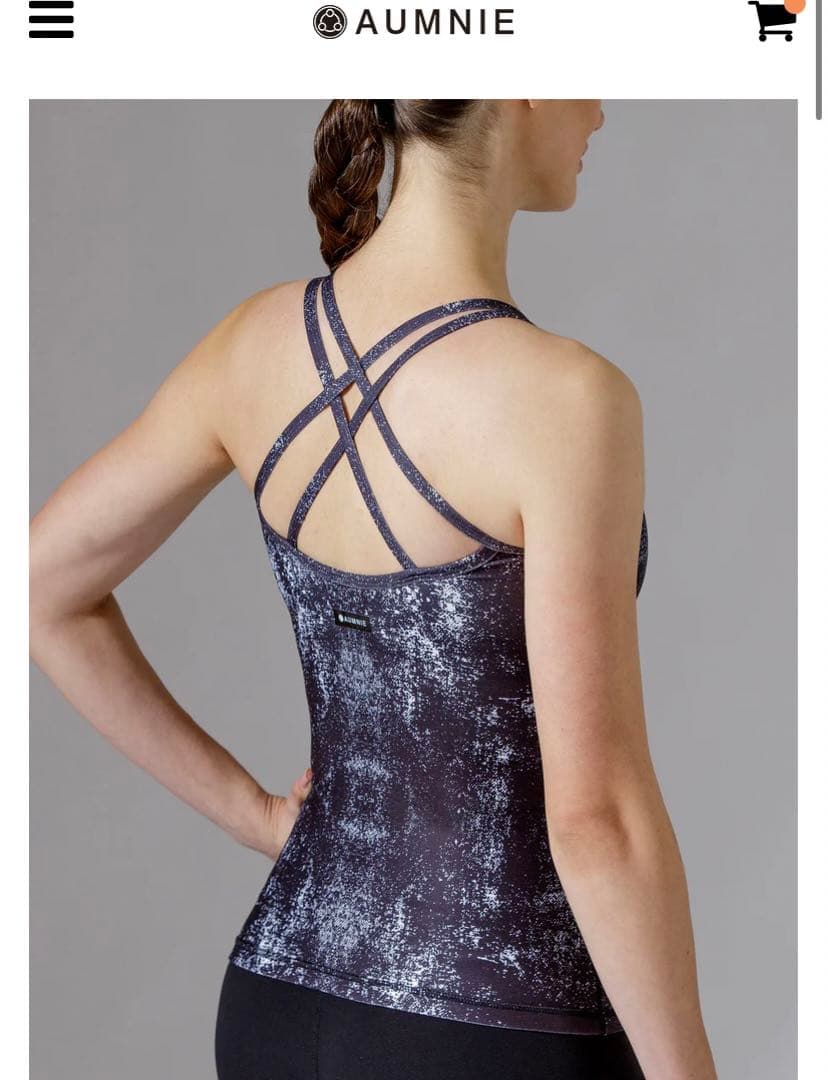新品ASANA TANK, BLACK NOISE XS