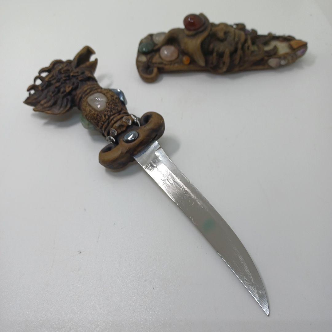 【一点物・美品】ブラジル産 天然石 手作りナイフ 全長24cm