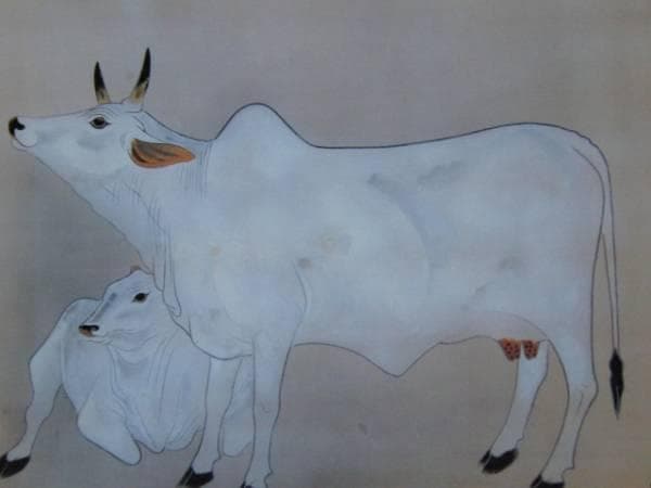 奥村　土牛、聖牛、希少な画集より、新品高級額装付、版上サイン入り