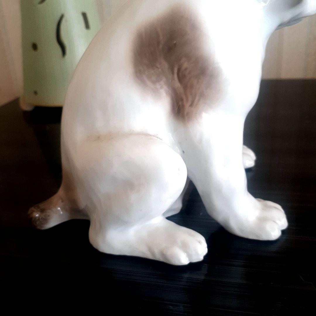 骨董品 犬の陶器置物 白茶
