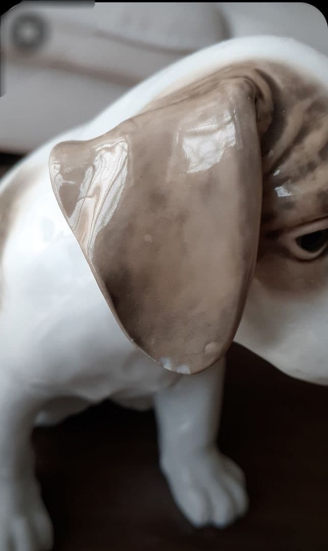 骨董品 犬の陶器置物 白茶