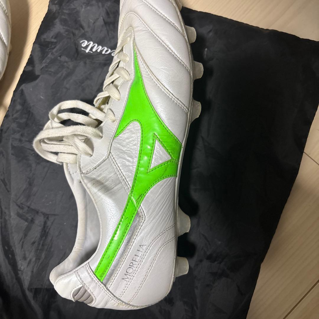 MORELIA サッカーシューズ スパイク ホワイト/グリーン