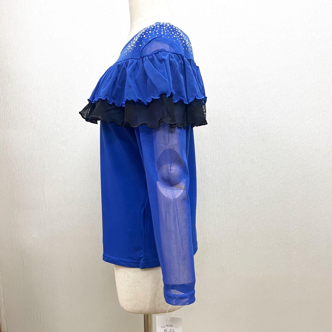 新品 社交ダンストップス ロイヤルブルー サイズL パーティ 発表会 デモ