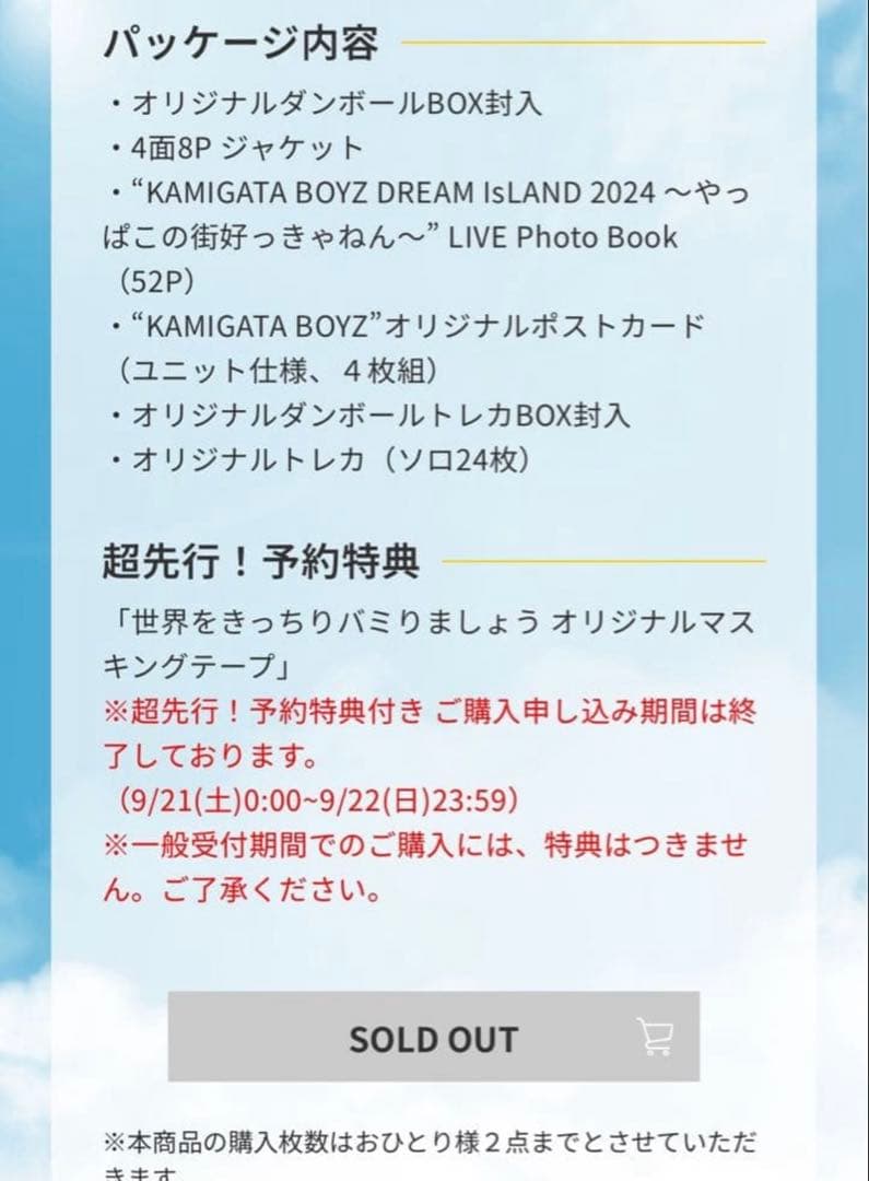 新品未開封 限定受注品 KAMIGATABOYZ 「世界を明るく照らしましょう」