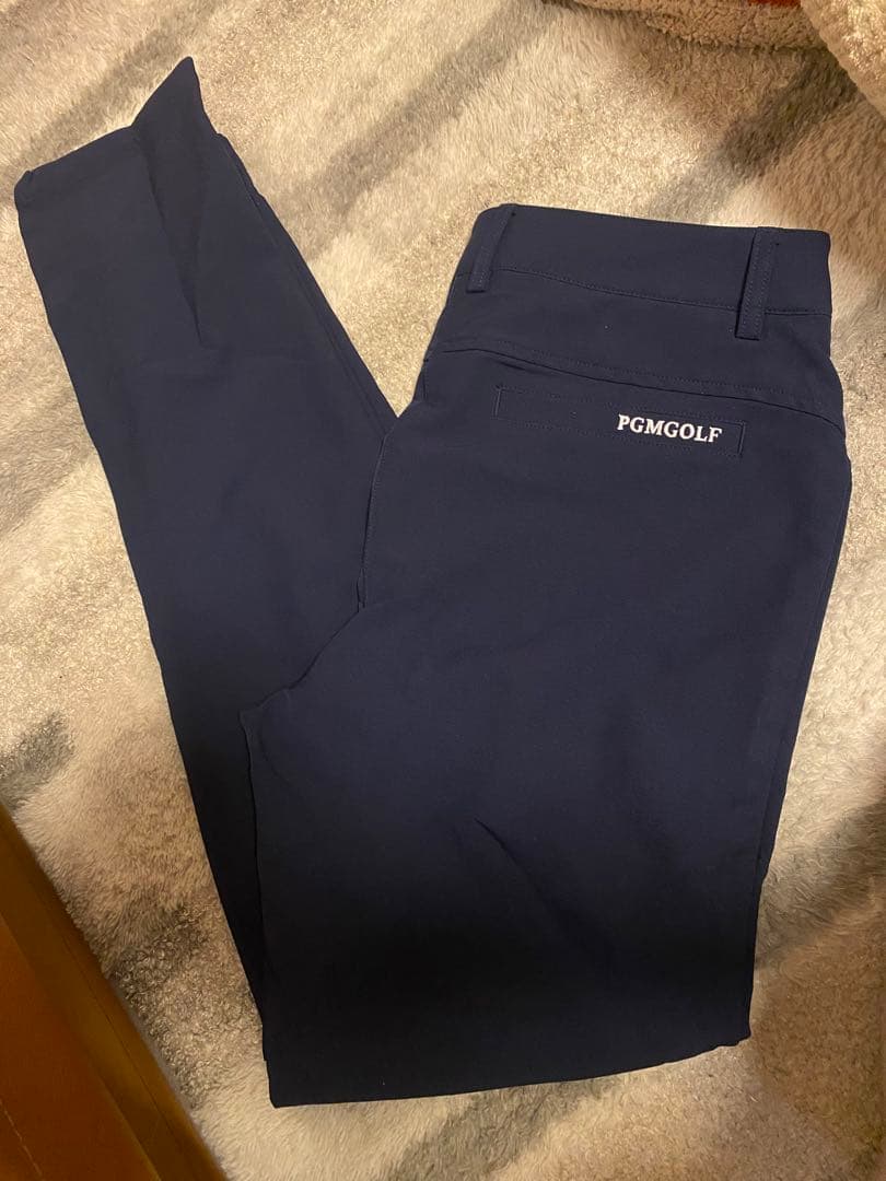 新品 PGM ゴルフ ストレッチパンツ Lネイビー レディース