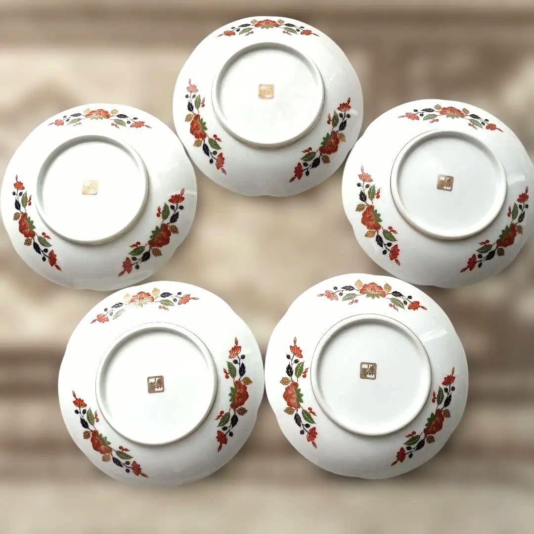 【美品】前畑陶器 庫山窯 金彩 小皿 銘々皿 取り皿 美濃焼　和食器　５枚組