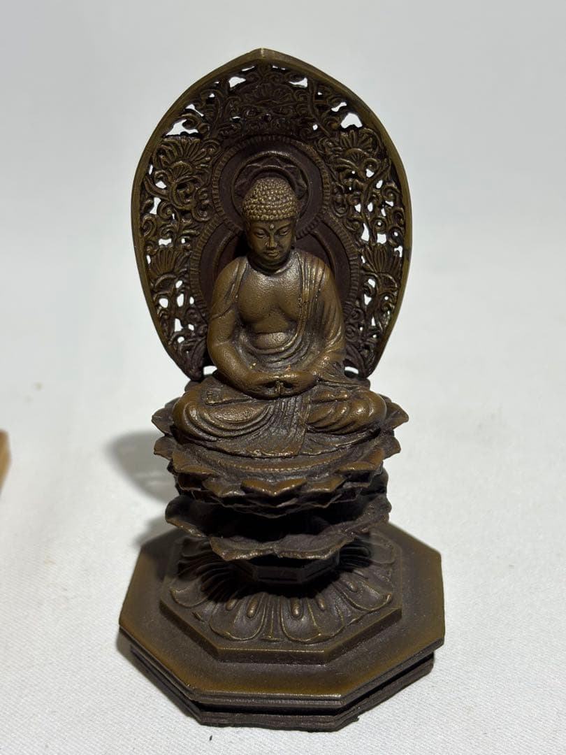 仏教美術 時代 銅製 細密 阿弥陀如来座像 山名常人作 共箱