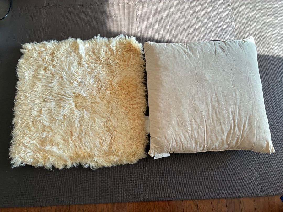 IKEAリアルファークッション72×72（インナー+ファーカバーのセット）
