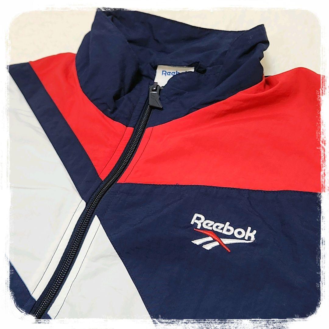 美品　Reebok　セットアップ　ナイロンジャージ　ネイビー　ビッグロゴ