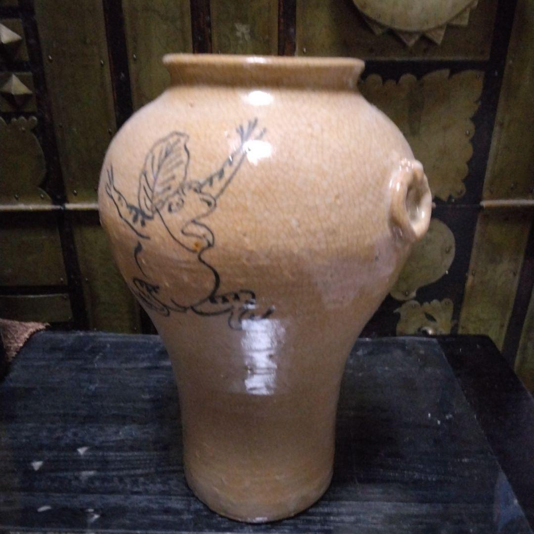 かぶと陶園 高山寺画 花生❄専用の木箱有 鳥獣戯画 蛙 兎 うさぎ