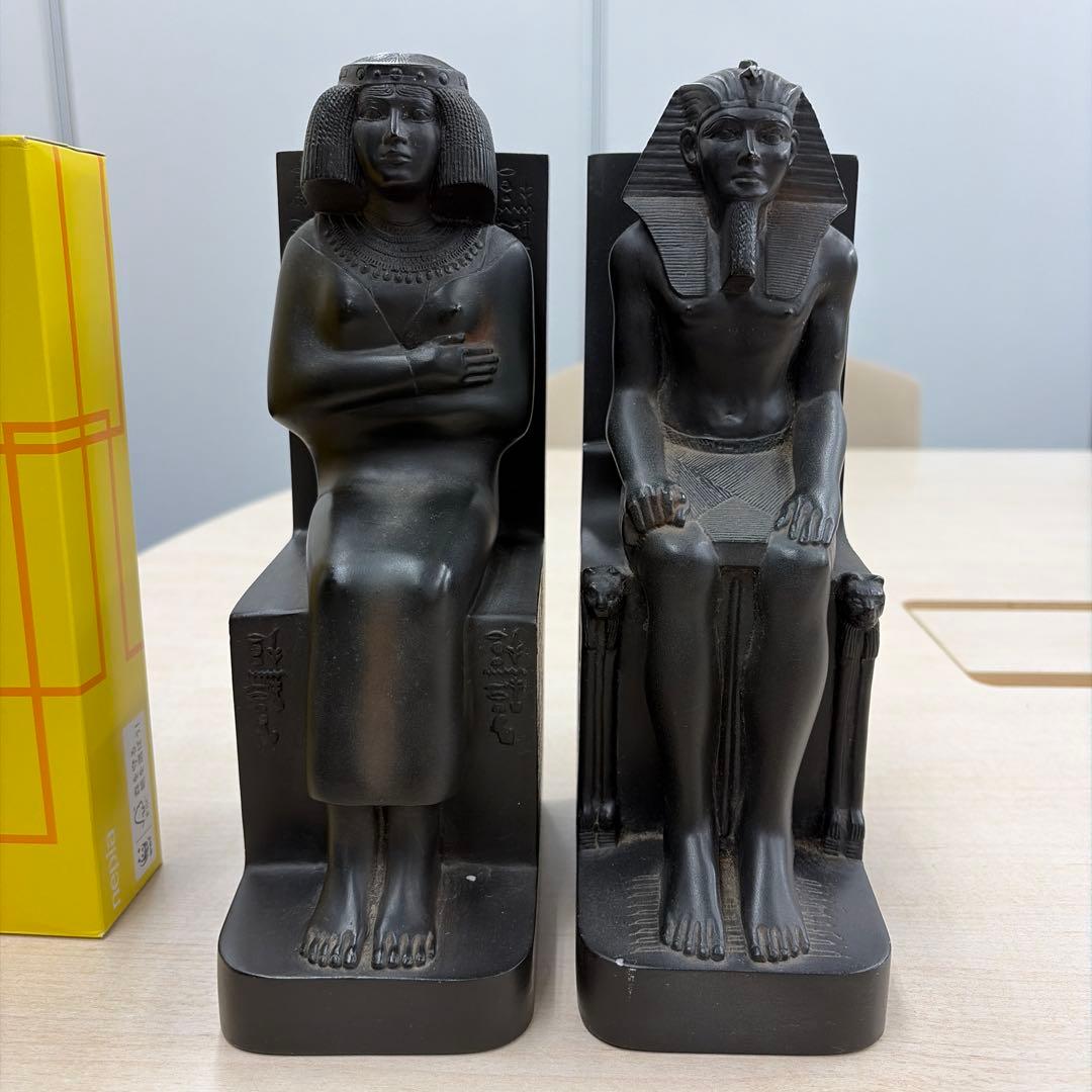 古代エジプト 王と女王　ブックエンド　2体セット