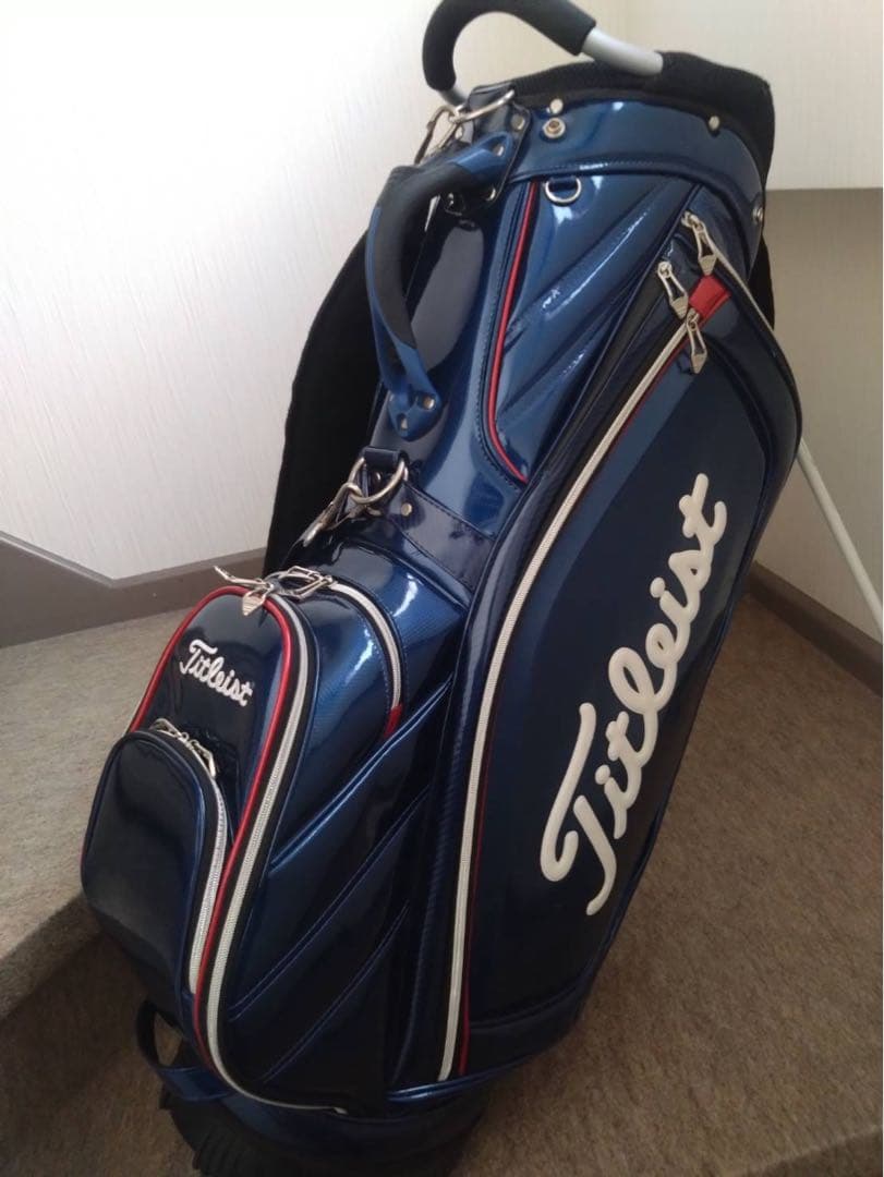 Titleist スタンドエナメルキャディーバッグ＋ヘッドカバー4点