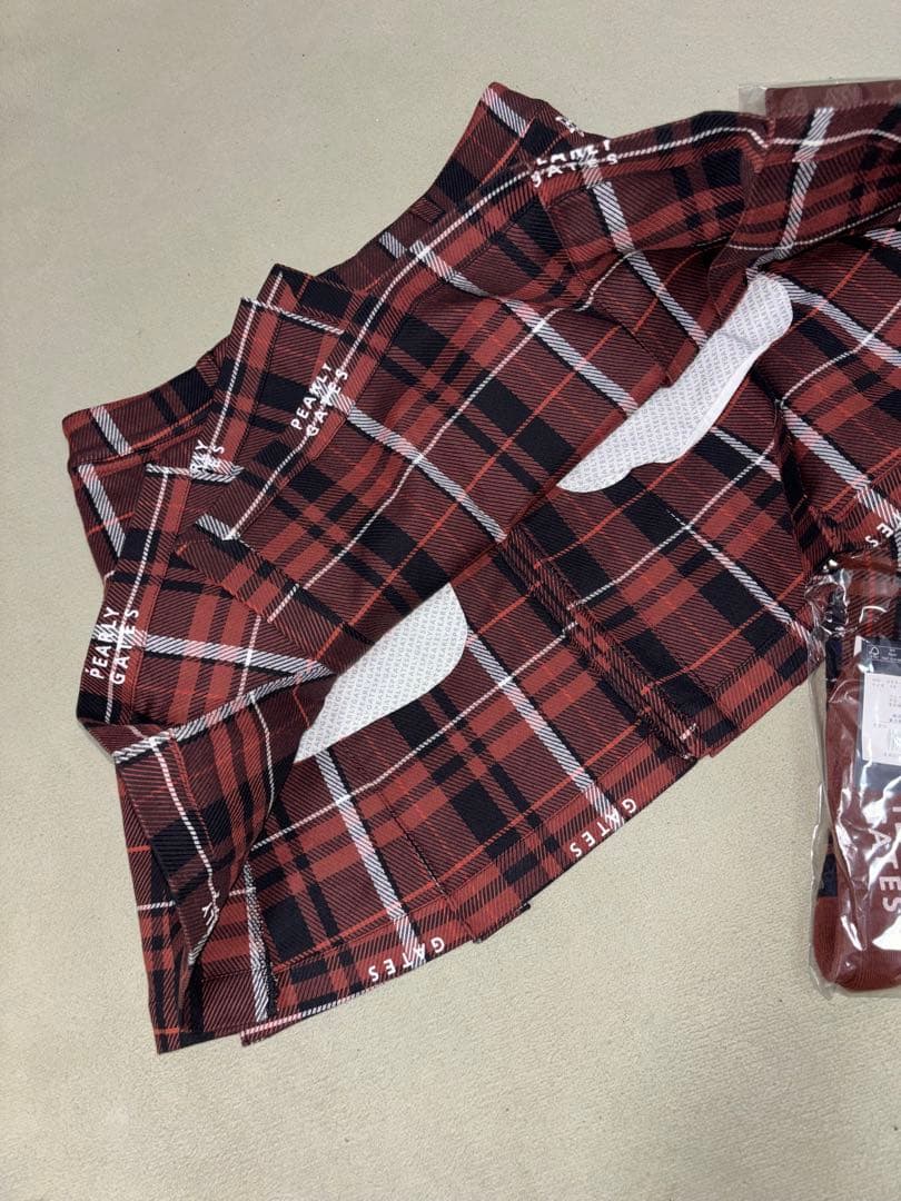 （新品、美品）パーリーゲイツ 、グレンチェック柄シリーズ、2点セット、サイズ1