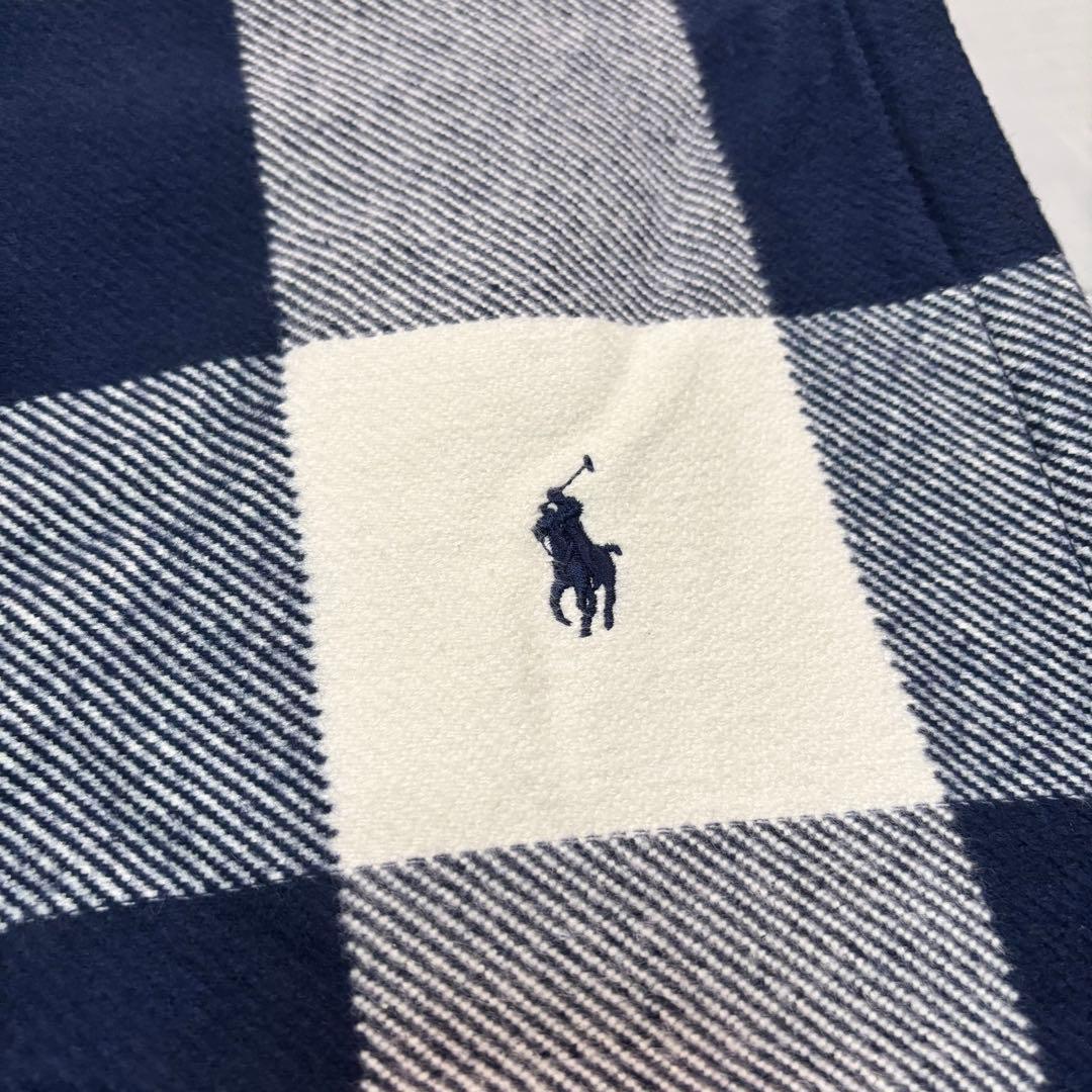 Ralph Lauren ハーフコットンブランケット ネイビーチェック