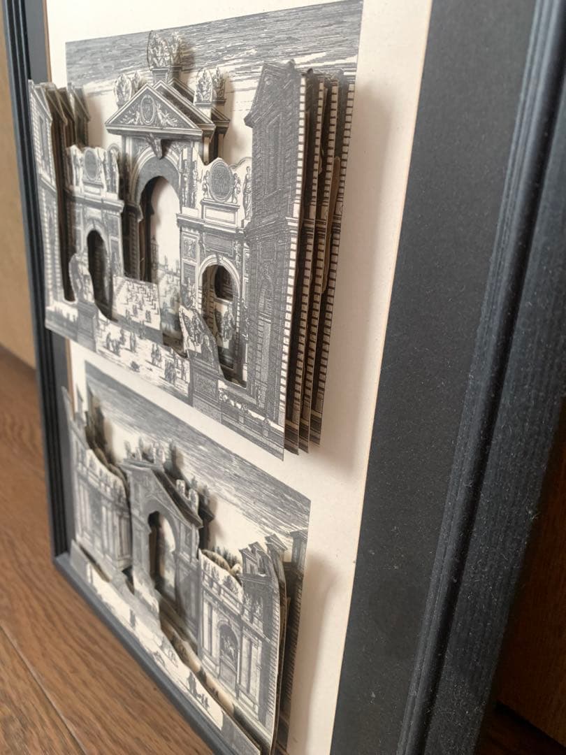 3Dアートとアンティークプリントアート作品　インテリア