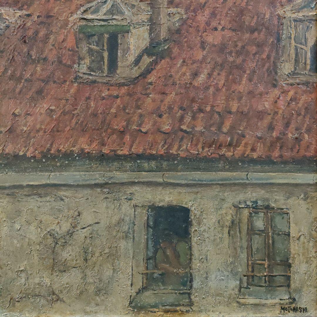 本橋永造　油彩画 8号「RUE DE ST. BERNARD」1966年パリ製作