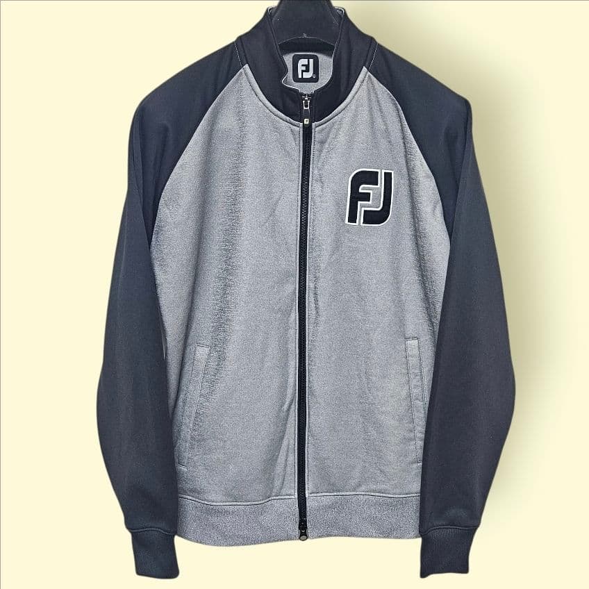 美品 FOOT JOY メンズ トラックジャケット L グレー×黒 Wジップ