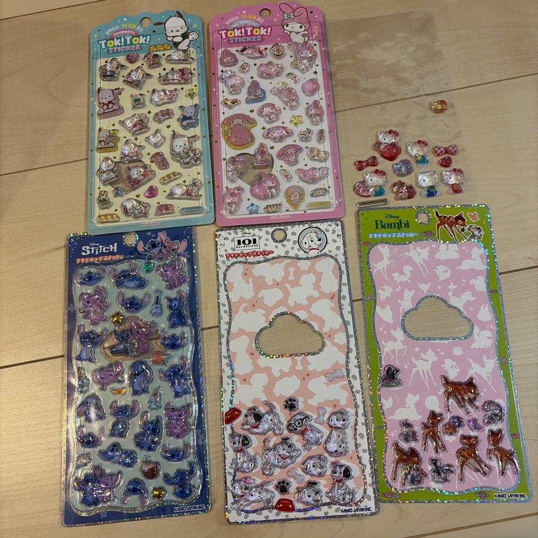 シール　まとめ売り　計18シート　サンリオ　ディズニー ボンボンドロップシール