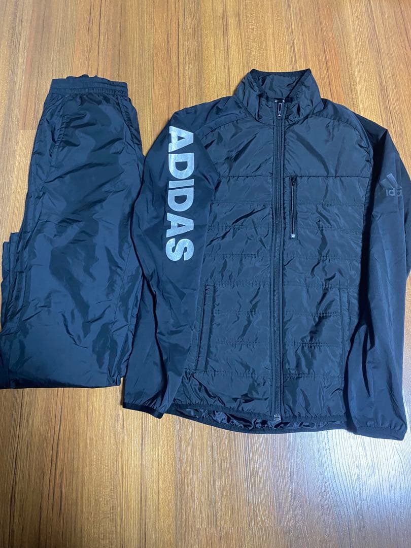 adidas ブラック ウィンドブレーカー Lサイズ 上下セット