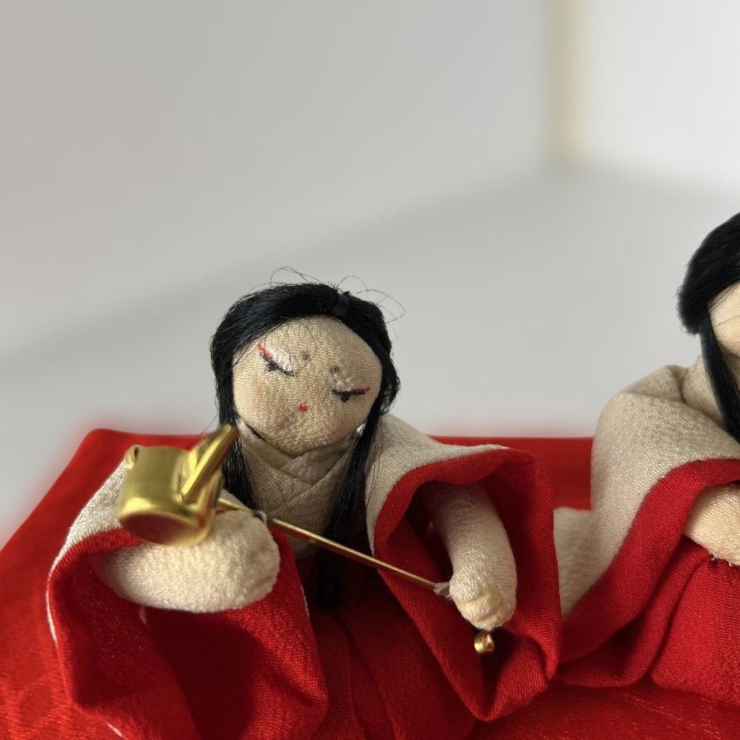 創作人形　粘土　三人官女　縮緬細工　ハンドメイド