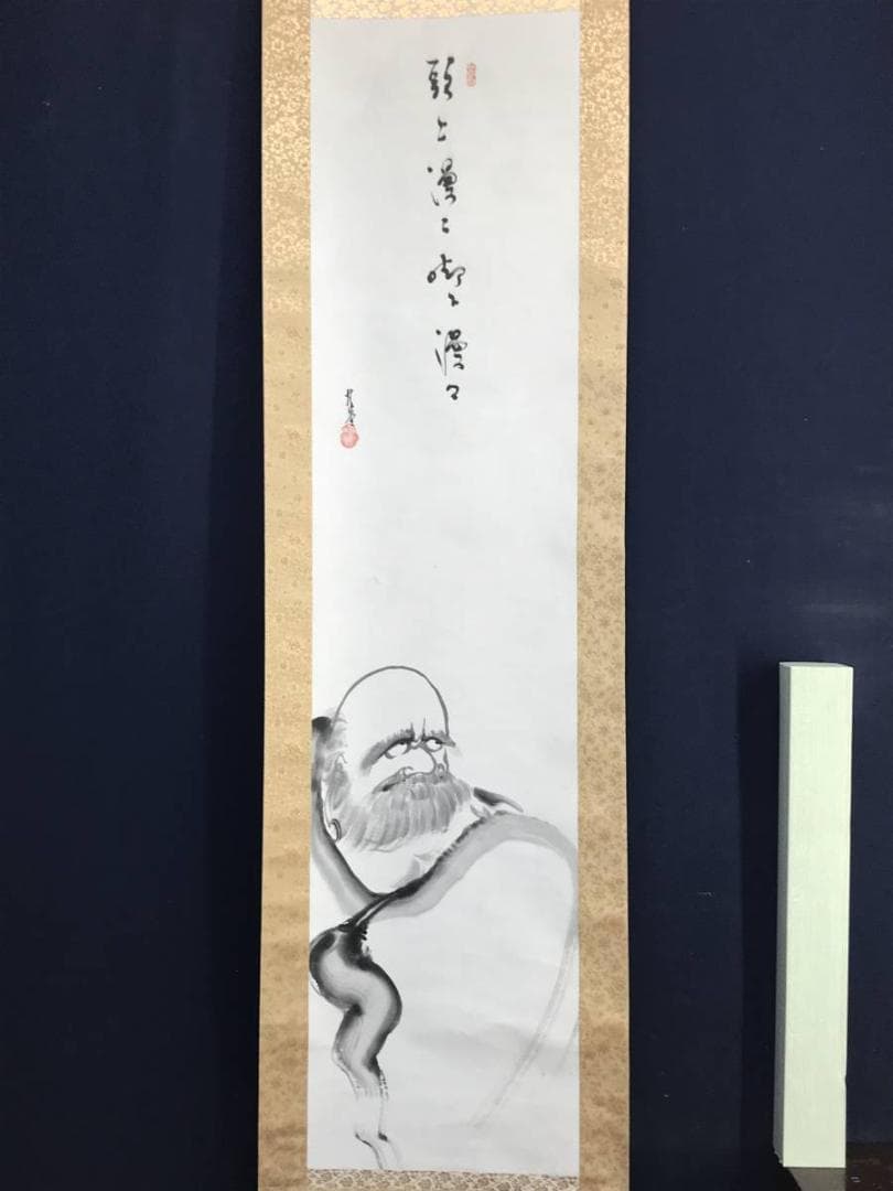 【真作】桂堂/達磨画賛/ダルマ図/人物図/掛軸/名家伝来/AD-53
