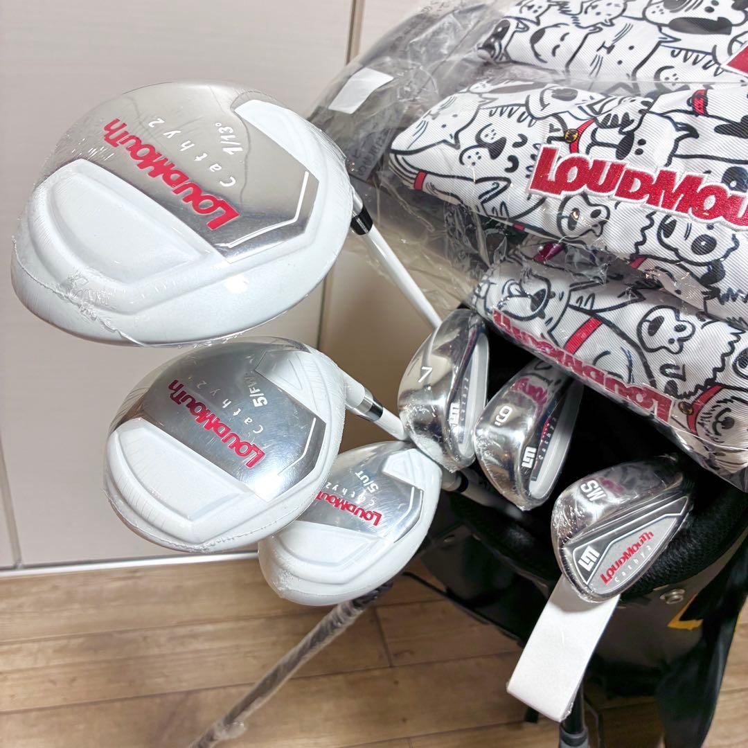 【未使用】ラウドマウス レディース ゴルフセット クラブ7本 キャディバッグ