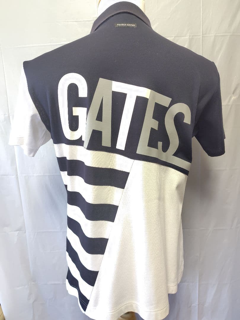 PEARLY GATES ゴルフシャツ サイズ5 ネイビー/ホワイト