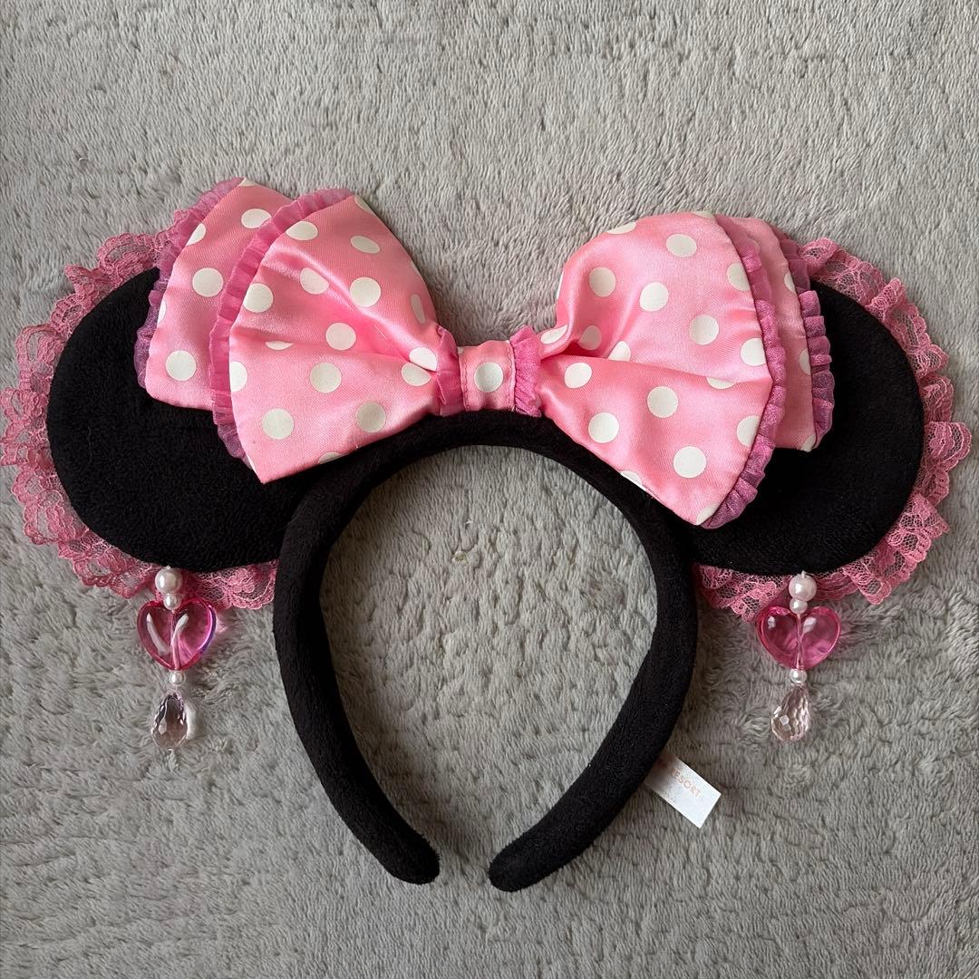 ディズニー ミニー カチューシャイヤリング ピンク