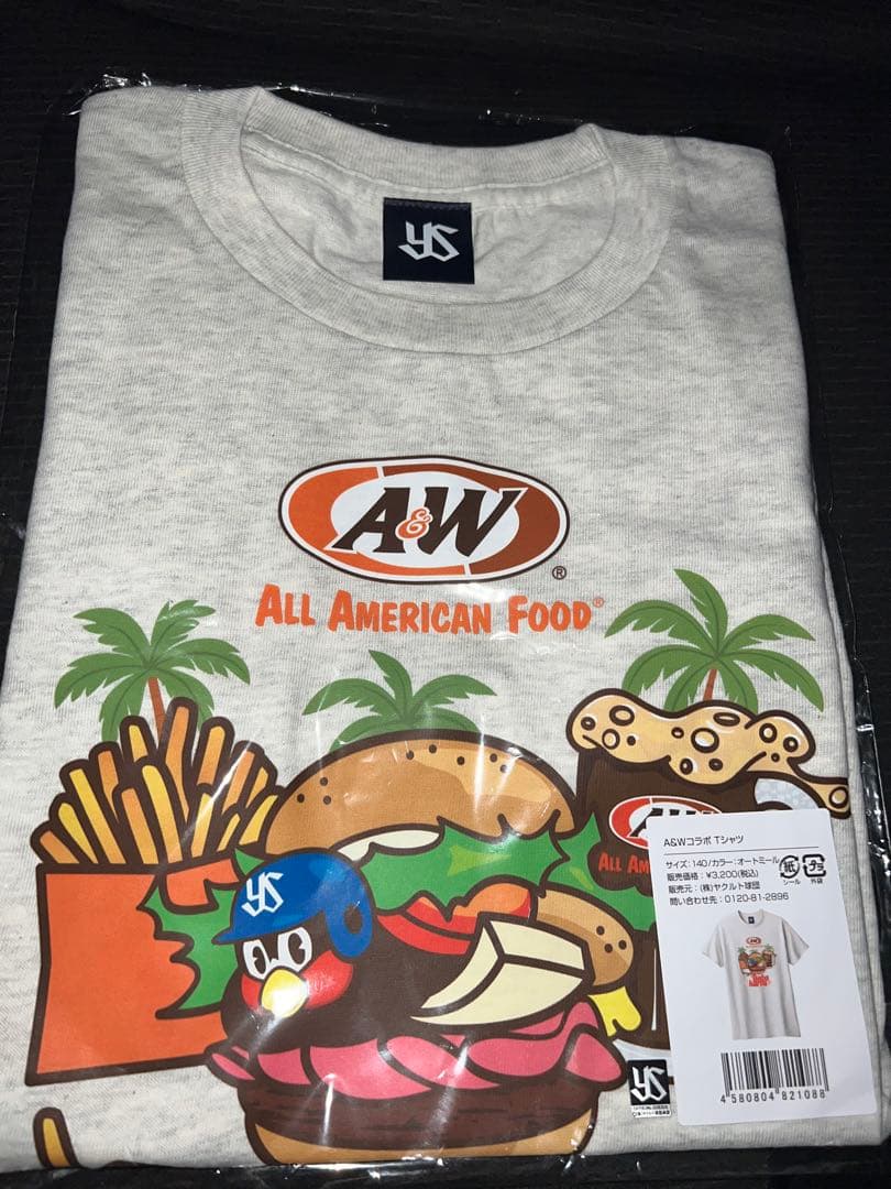 東京ヤクルトスワローズ×A&WコラボTシャツ SとLサイズ