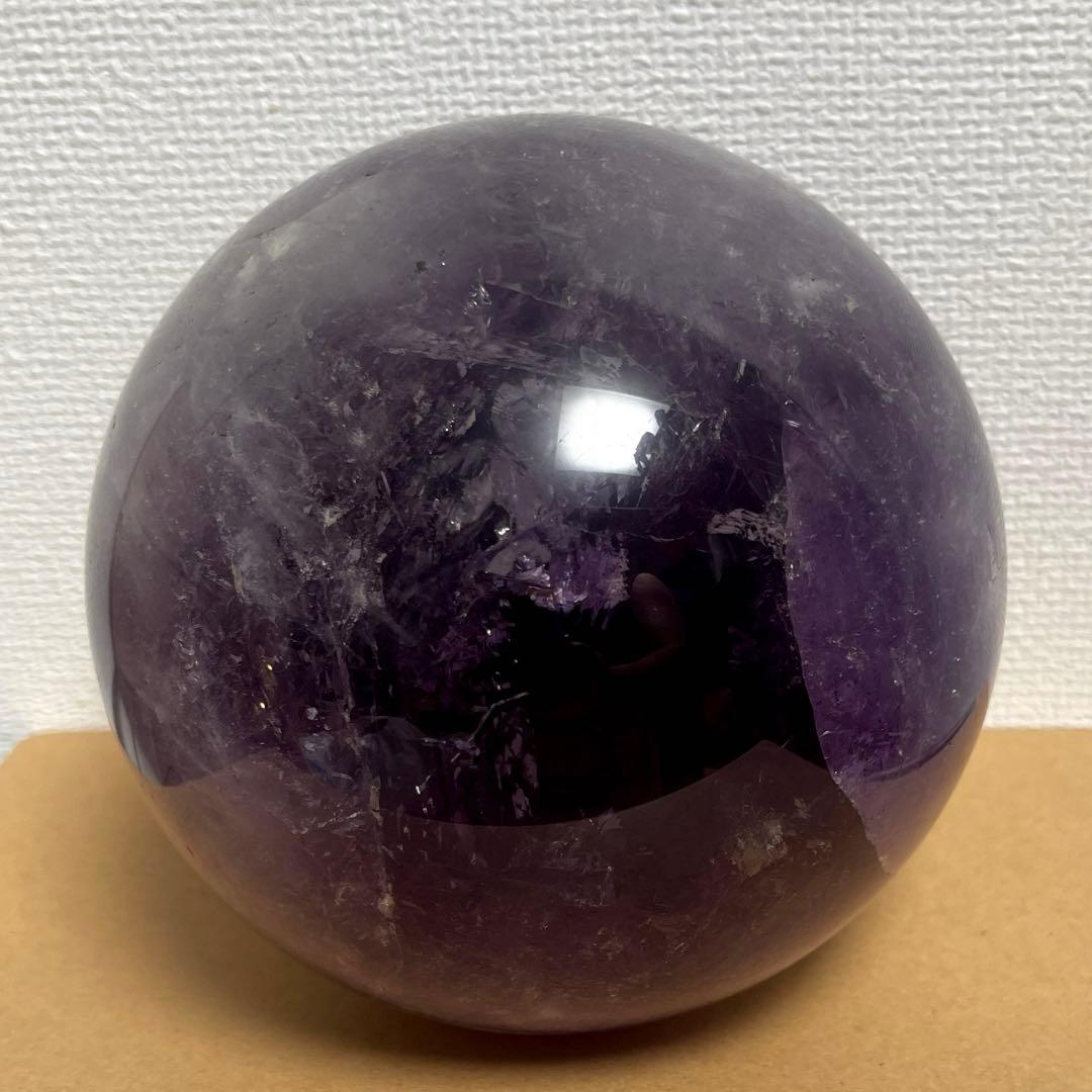 逸品大宝珠アメジスト 紫水晶 レインボー　丸玉 スフィア 天然石 パワーストーン