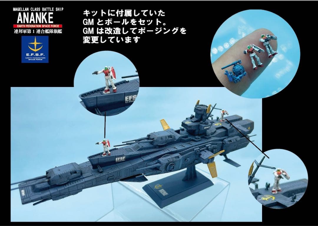BANDAI EXモデル地球連邦軍 マゼラン改級　戦術指揮艦アナンケサラミス 付