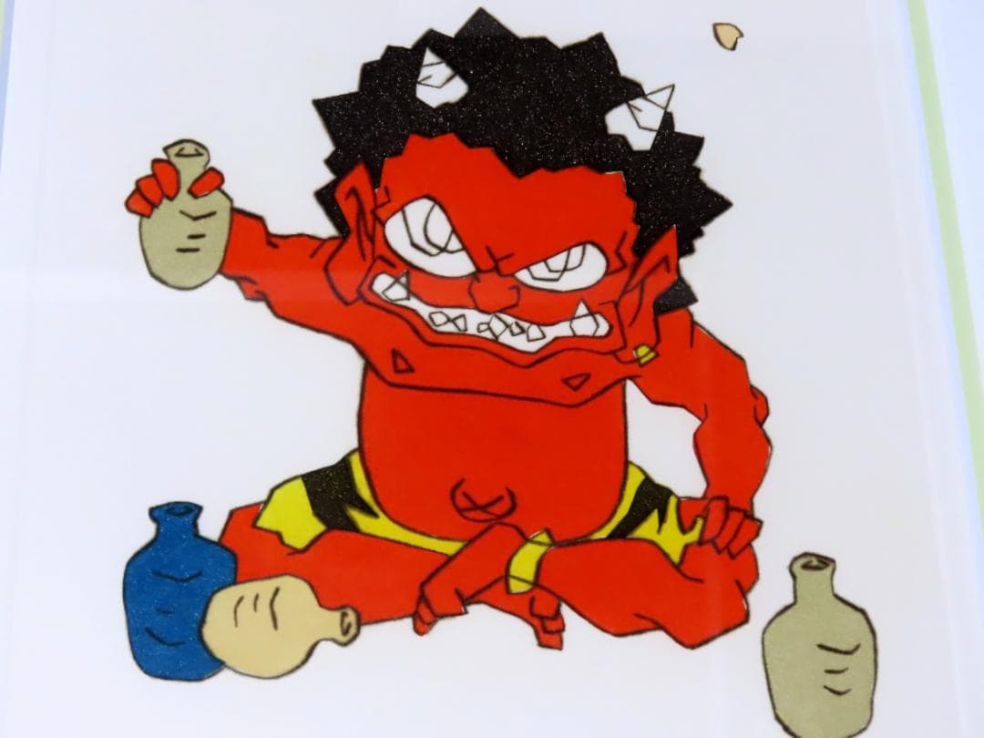 【瀧下和之】　春まっしぐら　　桃太郎図　　エッチング　　額装