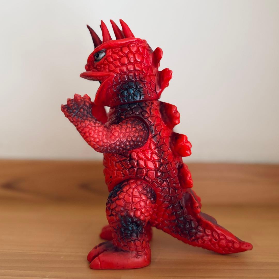 【無版権】六本角 火吹き怪獣 ソフビ 当時物 26002