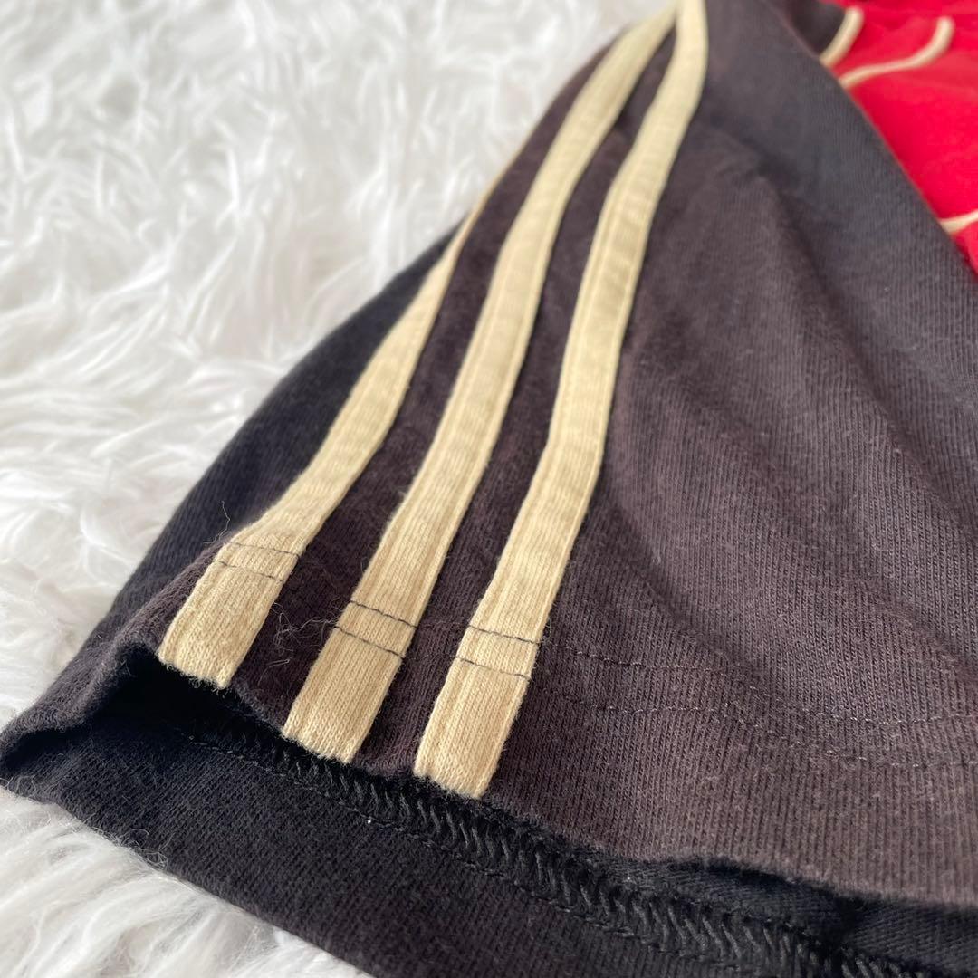 adidas ドイツ代表 サッカーTシャツMレッド×ブラック ゴールドロゴ 半袖