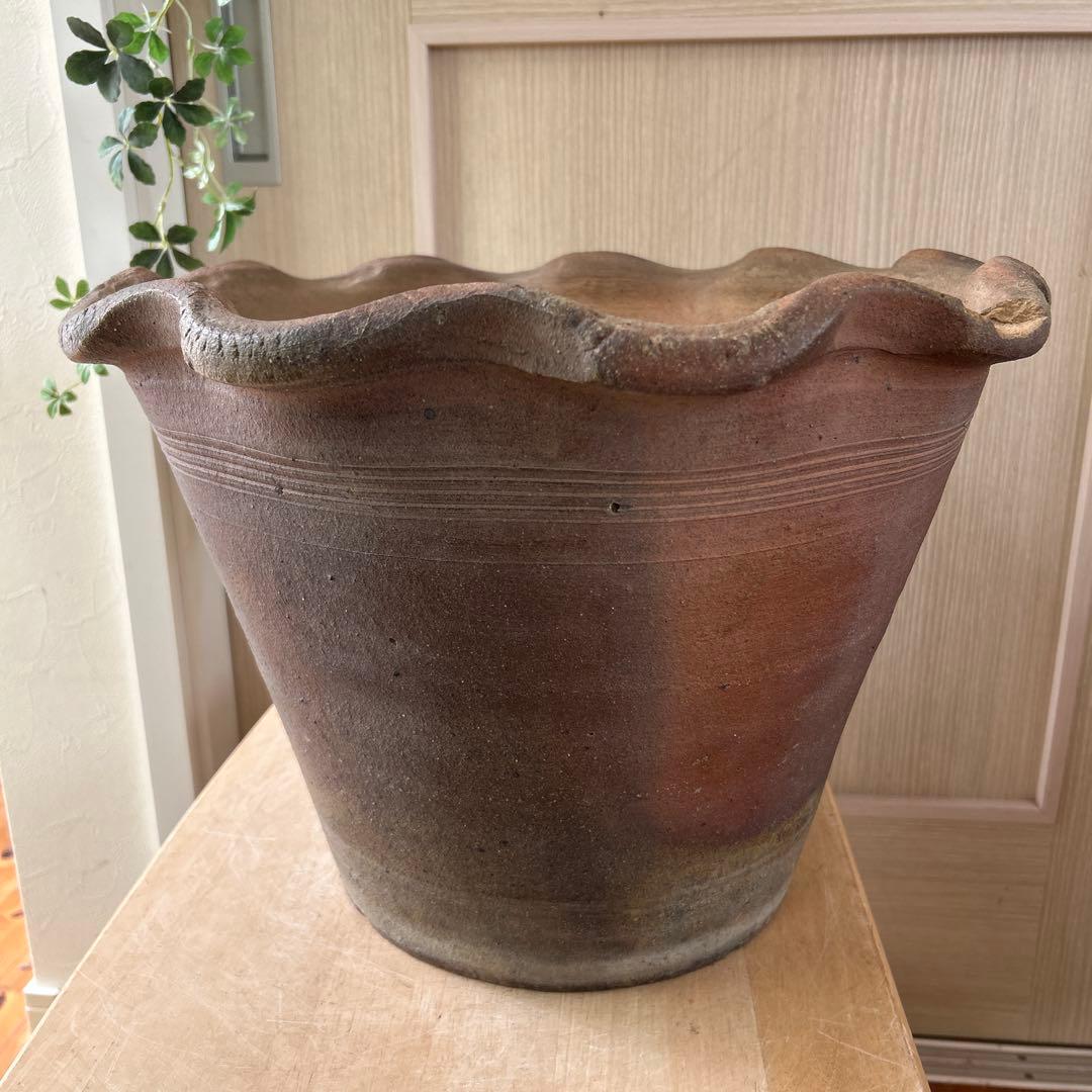 【大型深鉢】和モダン　テラコッタ鉢　植木鉢 陶器鉢 13号　古民家　全国送料無料