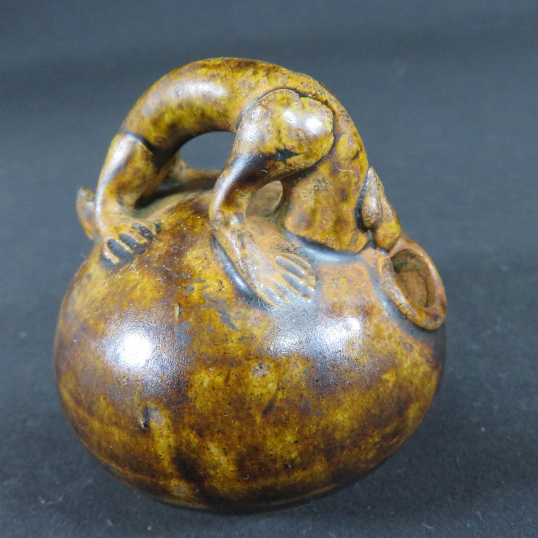 花瓶 一輪挿し 花器 木箱 飴釉 骨董品 希少品