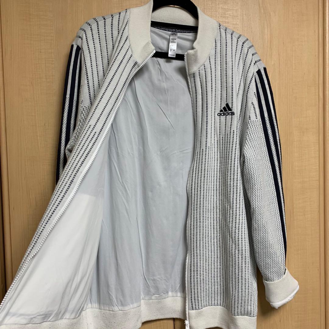 adidas ゴルフ 防風 長袖フルジップセーター GV1191 （ホワイト）