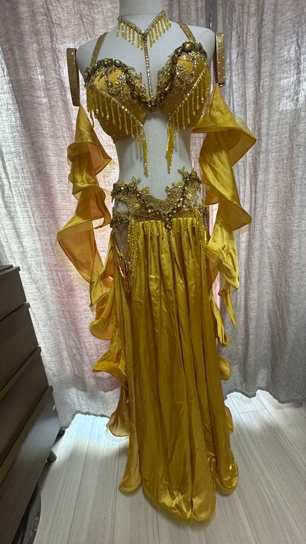 <春節祭>波　オーダー豪華衣装　新品　ベリーダンス　4点セット