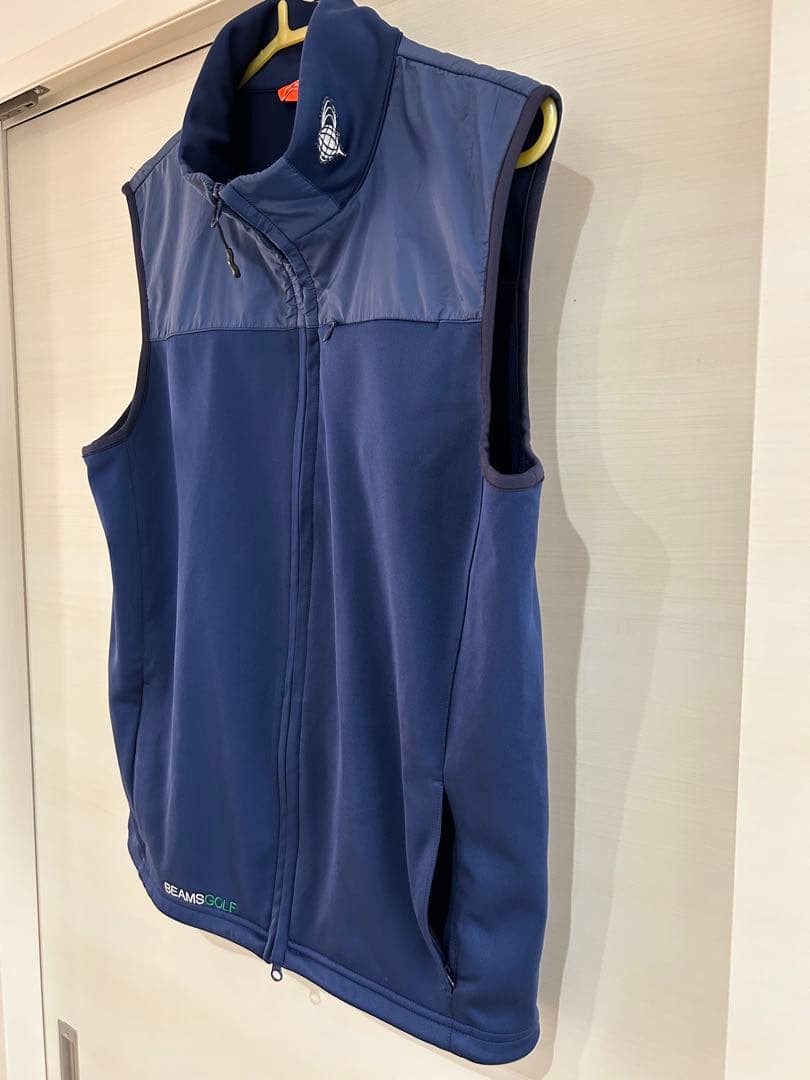 BEAMS GOLF ジップベスト(L)ネイビー・ビームスゴルフ