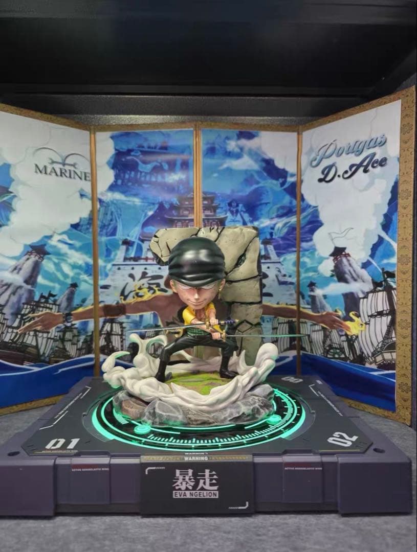 ワンピース ゾロ 二刀流 フィギュア 品匠萌奇スタジオ Q版 ジオラマ風