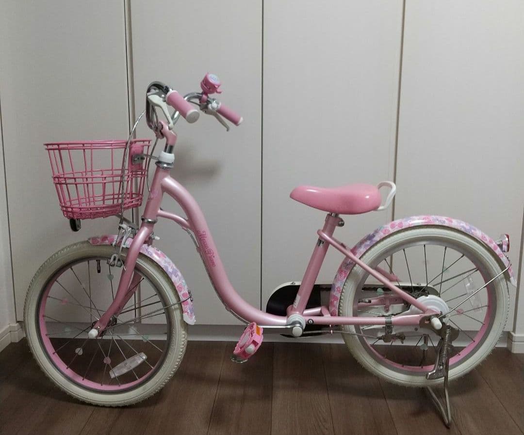 メゾピアノ 子供用自転車 18インチ ピンク ハートデザイン