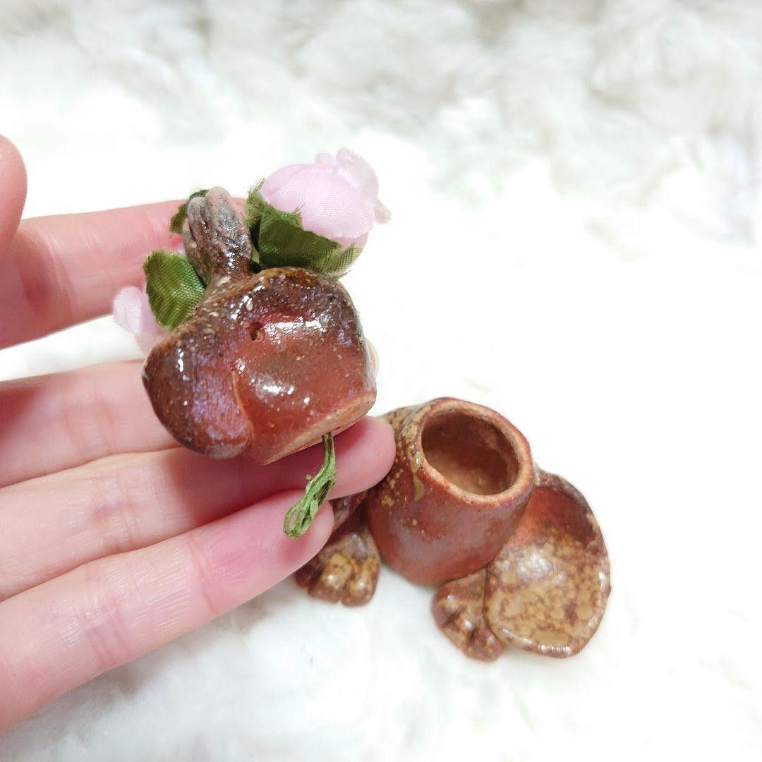 ●【2512】124.ハシビロコウ、花器…備前焼