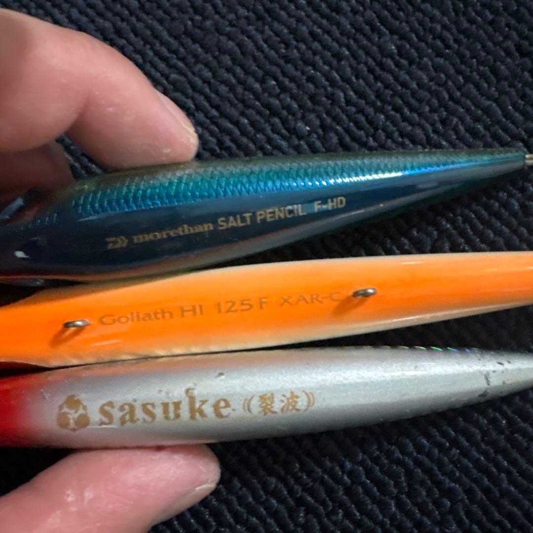 一流ブランドミノー、ペンシル、ポッパー　シーバスヒラメ青物ルアー 12個セット